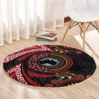 Tonga and Australia Together Round Carpet Ngatu Art Tribal Aboriginal Tattoo Pattern LT03 - Polynesian Pride
