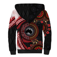 Tonga and Australia Together Sherpa Hoodie Ngatu Art Tribal Aboriginal Tattoo Pattern