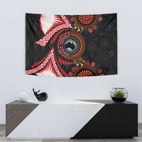 Tonga and Australia Together Tapestry Ngatu Art Tribal Aboriginal Tattoo Pattern