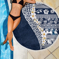 Hawaii Plumeria Tribal Vintage Beach Blanket Special Blue