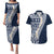 Hawaii Plumeria Tribal Vintage Couples Matching Puletasi and Hawaiian Shirt Special Blue