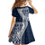 Hawaii Plumeria Tribal Vintage Kid Short Sleeve Dress Special Blue