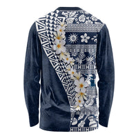 Hawaii Plumeria Tribal Vintage Long Sleeve Shirt Special Blue LT03 - Polynesian Pride