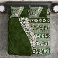 Hawaii Plumeria Tribal Vintage Bedding Set Special Green
