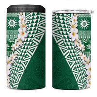 Hawaii Plumeria Tribal Vintage 4 in 1 Can Cooler Tumbler Special Green