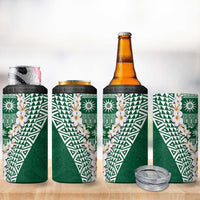 Hawaii Plumeria Tribal Vintage 4 in 1 Can Cooler Tumbler Special Green