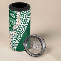 Hawaii Plumeria Tribal Vintage 4 in 1 Can Cooler Tumbler Special Green