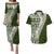Hawaii Plumeria Tribal Vintage Couples Matching Puletasi and Hawaiian Shirt Special Green