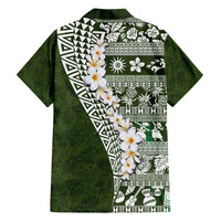 Hawaii Plumeria Tribal Vintage Family Matching Summer Maxi Dress and Hawaiian Shirt Special Green