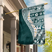 Hawaii Plumeria Tribal Vintage Garden Flag Special Turquoise