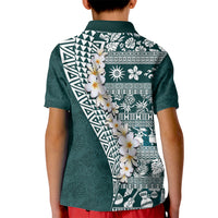 Hawaii Plumeria Tribal Vintage Kid Polo Shirt Special Turquoise