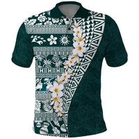 Hawaii Plumeria Tribal Vintage Polo Shirt Special Turquoise