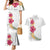 Hawaiian Plumeria and Hibiscus Couples Matching Mermaid Dress and Hawaiian Shirt White Mode