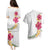 Hawaiian Plumeria and Hibiscus Couples Matching Puletasi and Hawaiian Shirt White Mode