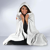 Hawaiian Plumeria and Hibiscus Hooded Blanket White Mode LT03 - Polynesian Pride