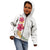 Hawaiian Plumeria and Hibiscus Kid Hoodie White Mode