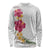 Hawaiian Plumeria and Hibiscus Long Sleeve Shirt White Mode