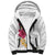 Hawaiian Plumeria and Hibiscus Sherpa Hoodie White Mode