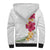 Hawaiian Plumeria and Hibiscus Sherpa Hoodie White Mode