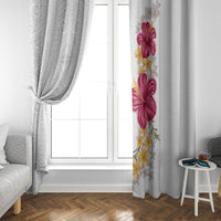 Hawaiian Plumeria and Hibiscus Window Curtain White Mode LT03 - Polynesian Pride