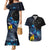 New Zealand Tui Bird Matariki Couples Matching Mermaid Dress and Hawaiian Shirt Galaxy Fern With Maori Pattern