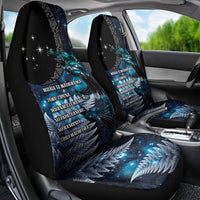 New Zealand Tui Bird Car Seat Cover Matariki Poetry Pattern Galaxy Style