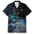 New Zealand Tui Bird Family Matching Off Shoulder Short Dress and Hawaiian Shirt Matariki Poetry Pattern Galaxy Style