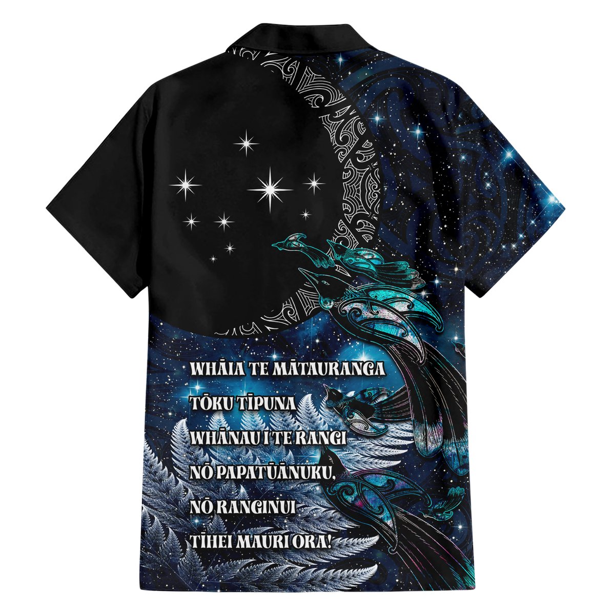 New Zealand Tui Bird Hawaiian Shirt Matariki Poetry Pattern Galaxy Style LT03 - Polynesian Pride