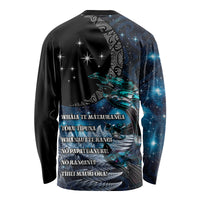New Zealand Tui Bird Long Sleeve Shirt Matariki Poetry Pattern Galaxy Style LT03 - Polynesian Pride
