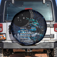 New Zealand Tui Bird Spare Tire Cover Matariki Poetry Pattern Galaxy Style LT03 Blue - Polynesian Pride