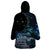 New Zealand Tui Bird Wearable Blanket Hoodie Matariki Poetry Pattern Galaxy Style