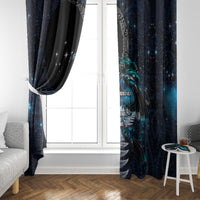 New Zealand Tui Bird Window Curtain Matariki Poetry Pattern Galaxy Style LT03 - Polynesian Pride
