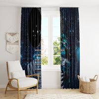 New Zealand Tui Bird Window Curtain Matariki Poetry Pattern Galaxy Style LT03 - Polynesian Pride