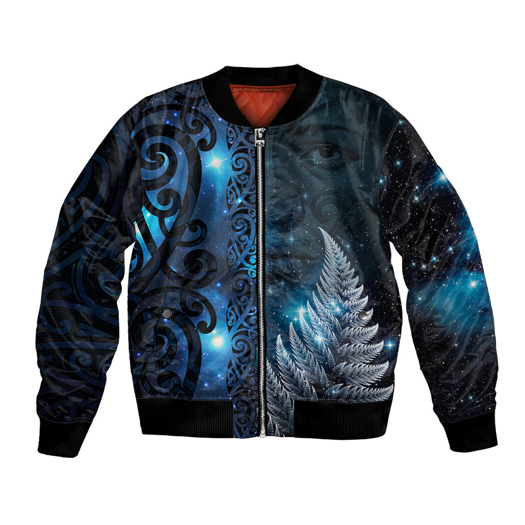 New Zealand Matariki Bomber Jacket The Tribal Maori Face and Silver Fern