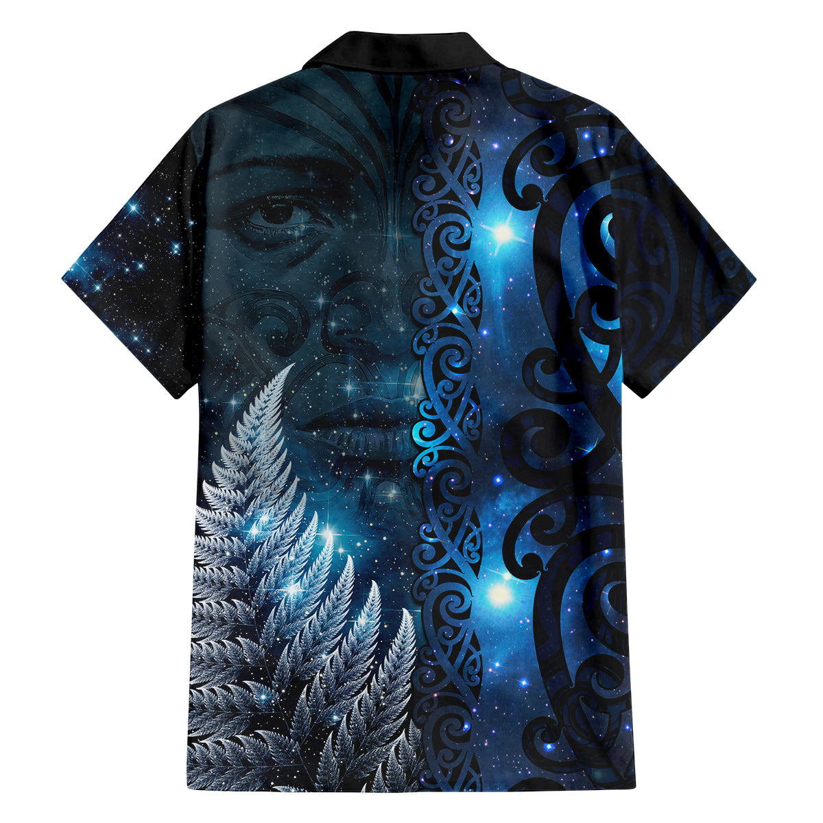 New Zealand Matariki Family Matching Long Sleeve Bodycon Dress and Hawaiian Shirt The Tribal Maori Face and Silver Fern LT03 - Polynesian Pride