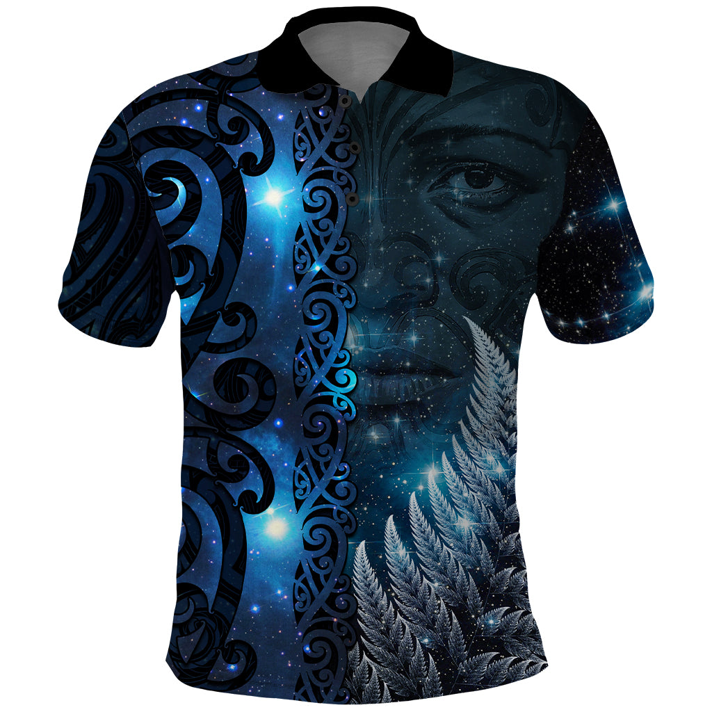 New Zealand Matariki Polo Shirt The Tribal Maori Face and Silver Fern