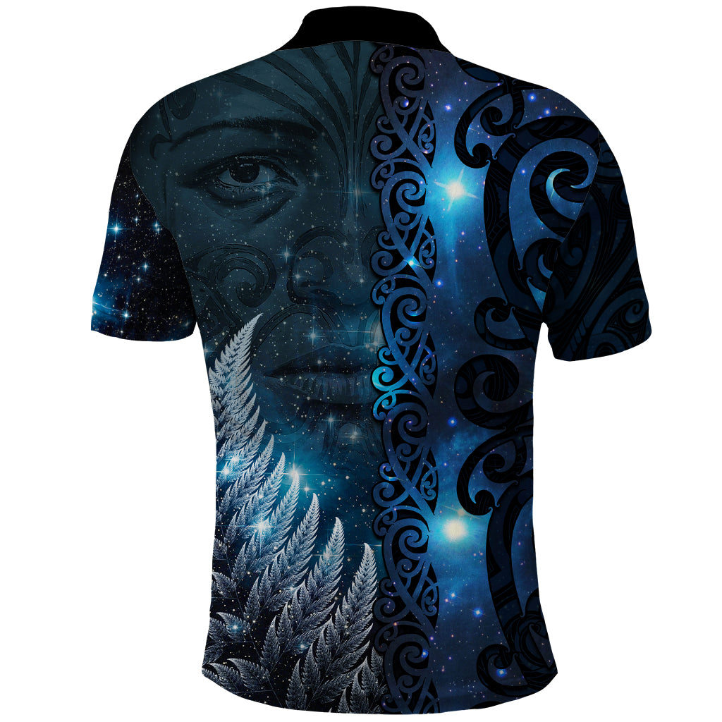 New Zealand Matariki Polo Shirt The Tribal Maori Face and Silver Fern