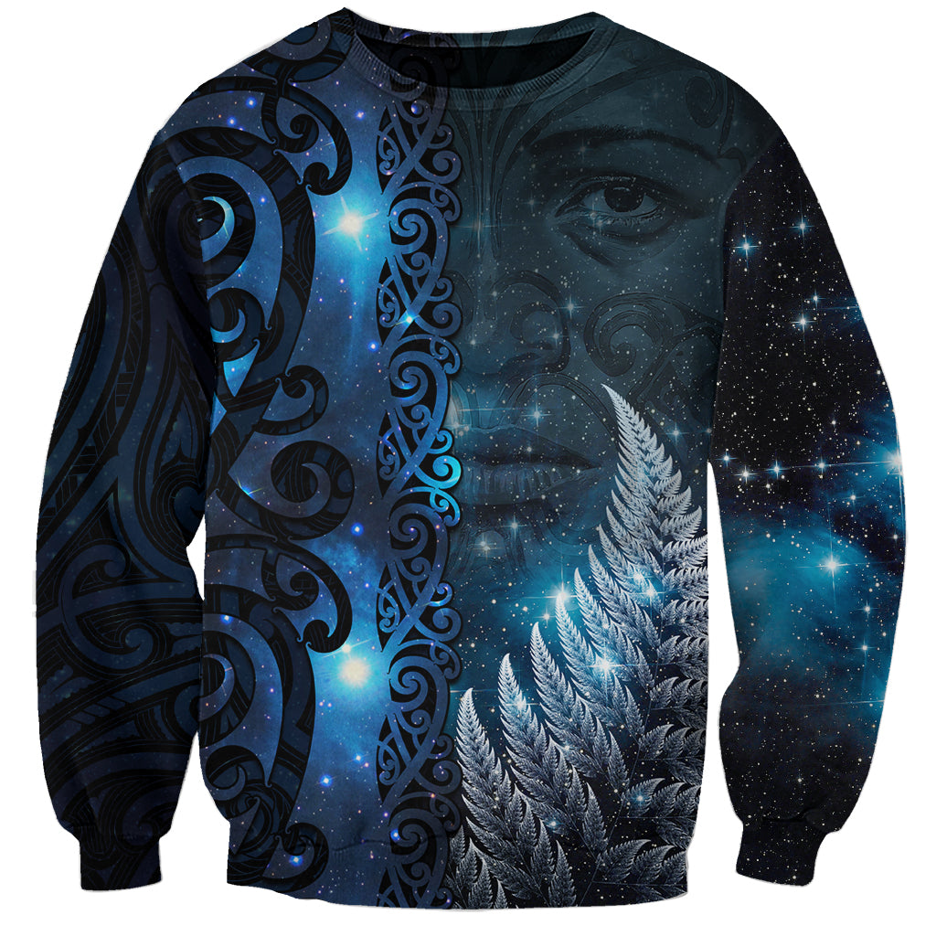 New Zealand Matariki Sweatshirt The Tribal Maori Face and Silver Fern