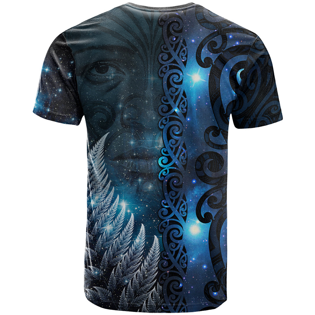 New Zealand Matariki T Shirt The Tribal Maori Face and Silver Fern LT03 - Polynesian Pride