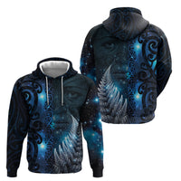 New Zealand Matariki Zip Hoodie The Tribal Maori Face and Silver Fern