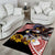 United States and American Samoa Together Area Rug Bald Eagle and Polynesian Traditional Culture with Plumeria