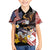 United States and American Samoa Together Family Matching Off Shoulder Short Dress and Hawaiian Shirt Bald Eagle and Polynesian Traditional Culture with Plumeria
