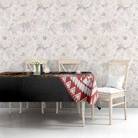 United States and American Samoa Together Tablecloth Bald Eagle and Polynesian Traditional Culture with Plumeria