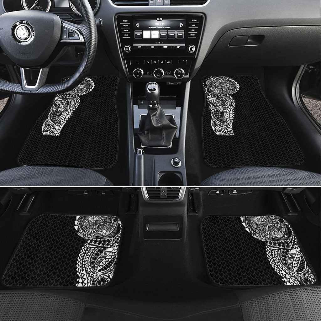 Hawaiian Traditional Tattoos Car Mats Kakau Tribal Tropical Plant Motif Black Color