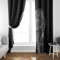 Hawaiian Traditional Tattoos Window Curtain Kakau Tribal Tropical Plant Motif Black Color LT03 - Polynesian Pride