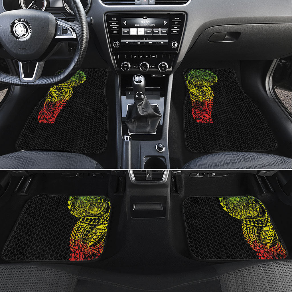 Hawaiian Traditional Tattoos Car Mats Kakau Tribal Tropical Plant Motif Kanaka Maoli Flag Color Inspired