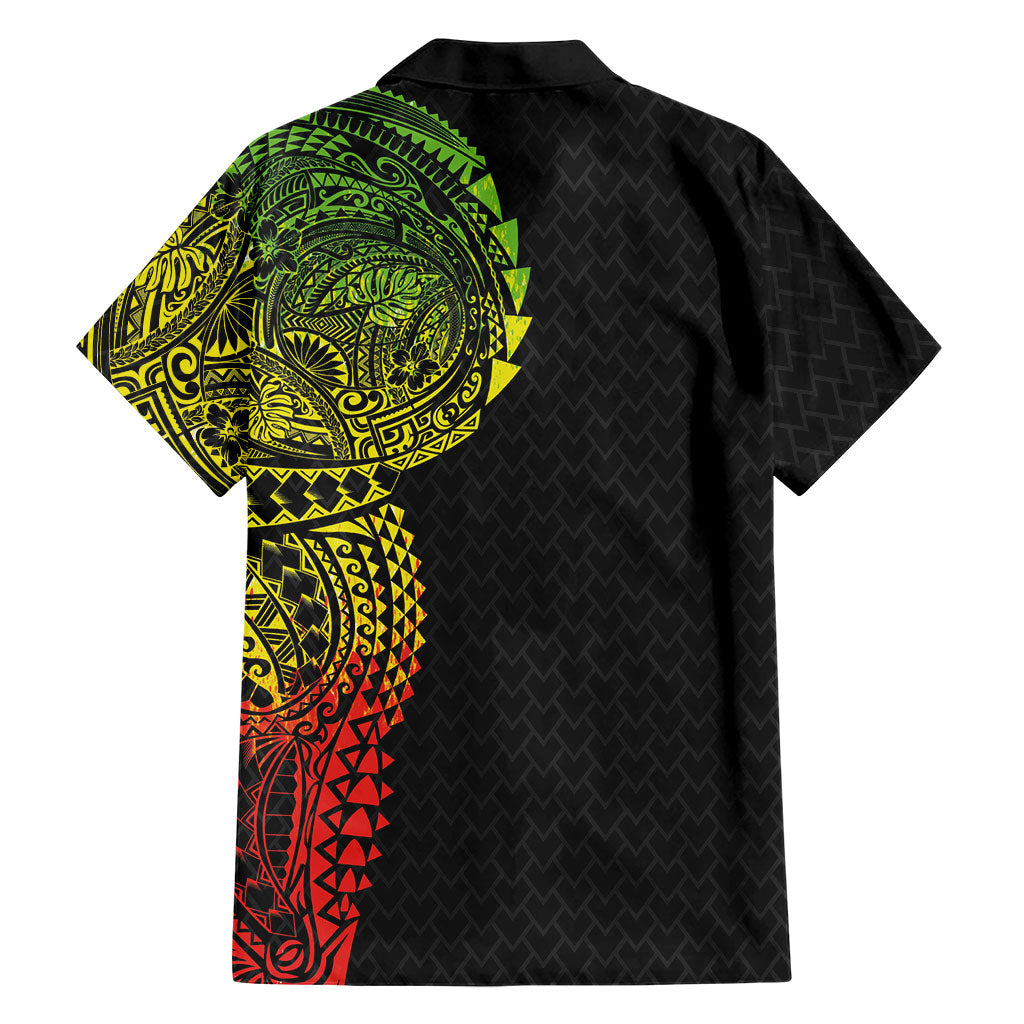 Hawaiian Traditional Tattoos Family Matching Mermaid Dress and Hawaiian Shirt Kakau Tribal Tropical Plant Motif Kanaka Maoli Flag Color Inspired LT03 - Polynesian Pride