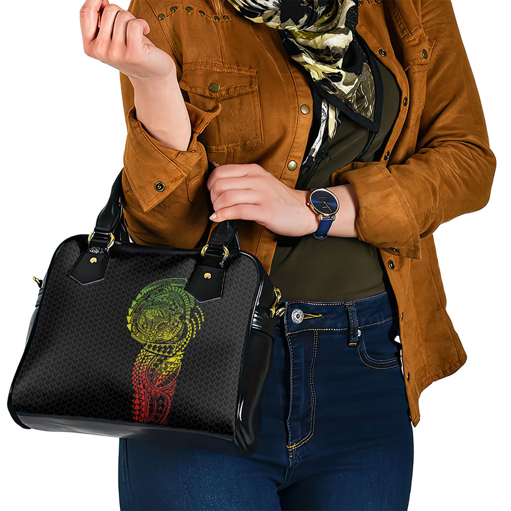 Hawaiian Traditional Tattoos Shoulder Handbag Kakau Tribal Tropical Plant Motif Kanaka Maoli Flag Color Inspired LT03 - Polynesian Pride