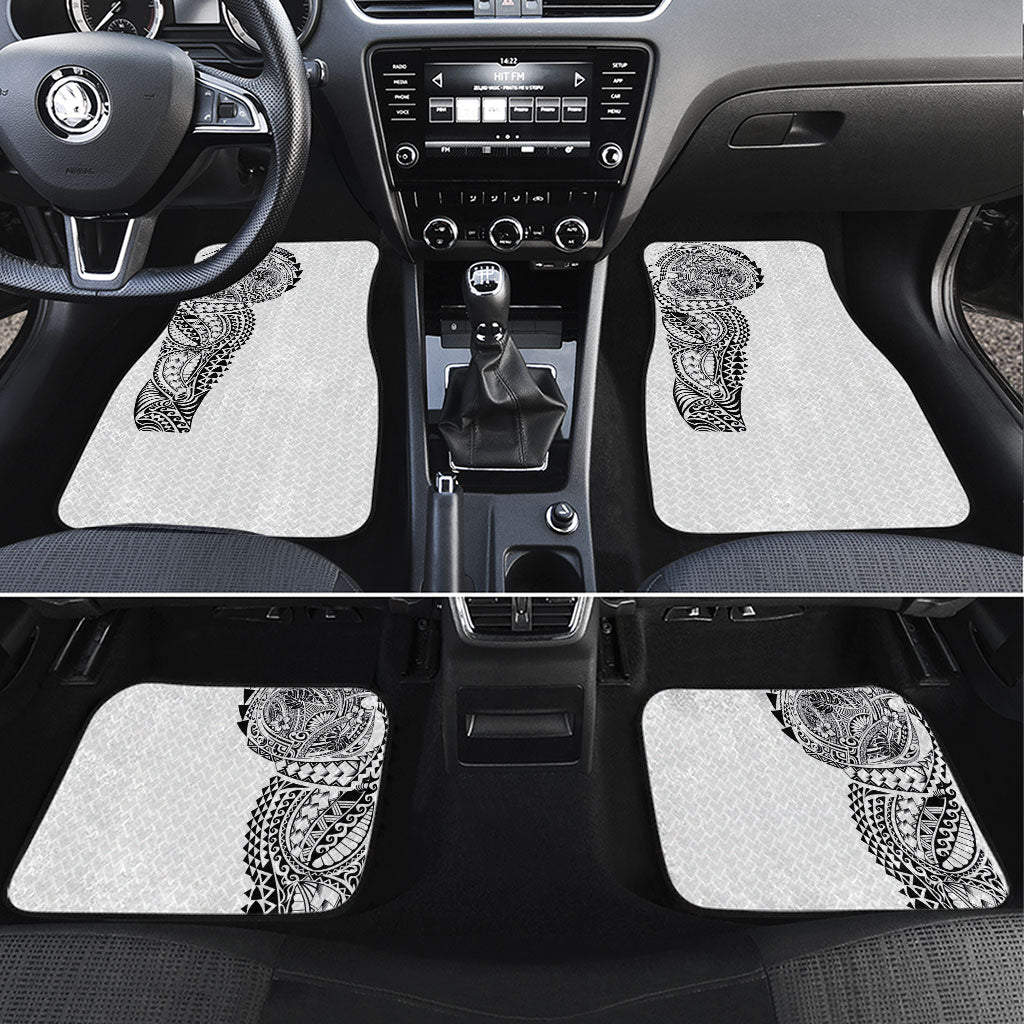 Hawaiian Traditional Tattoos Car Mats Kakau Tribal Tropical Plant Motif White Color