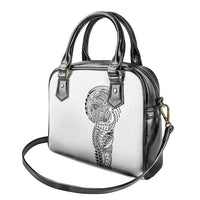 Hawaiian Traditional Tattoos Shoulder Handbag Kakau Tribal Tropical Plant Motif White Color LT03 - Polynesian Pride